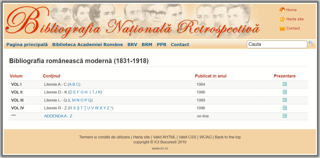 BIBLIOGRAFIE Biblioteca Academiei Romane